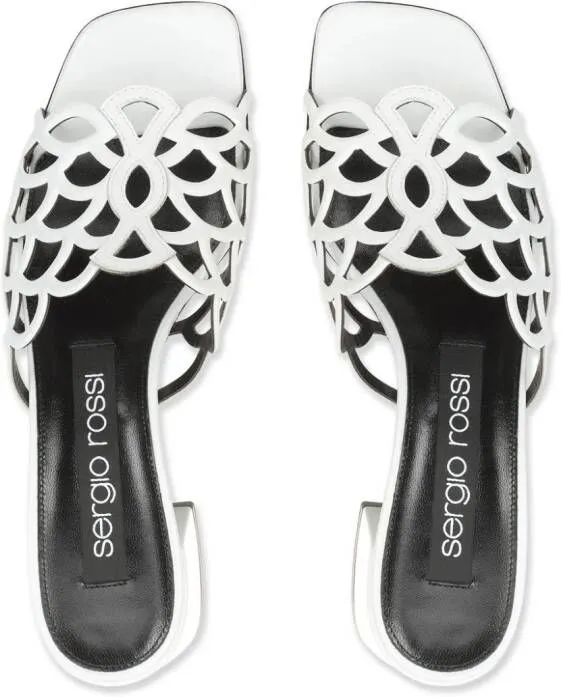 Sergio Rossi Sr Mermaid 45mm mules White