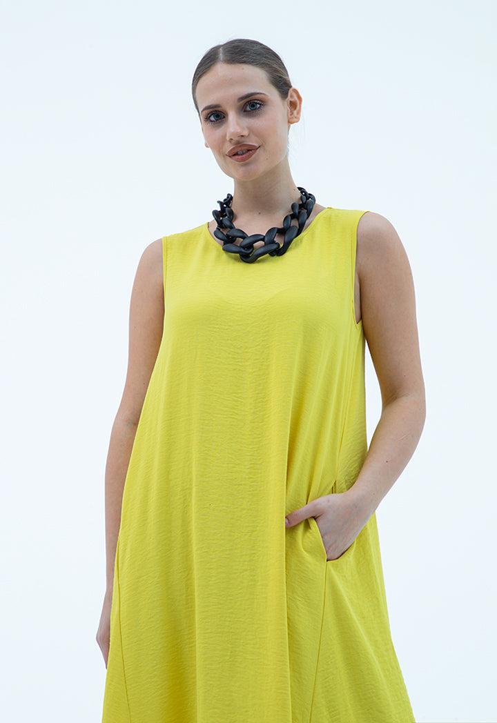 Simple Sleeveless Dress With Pockets