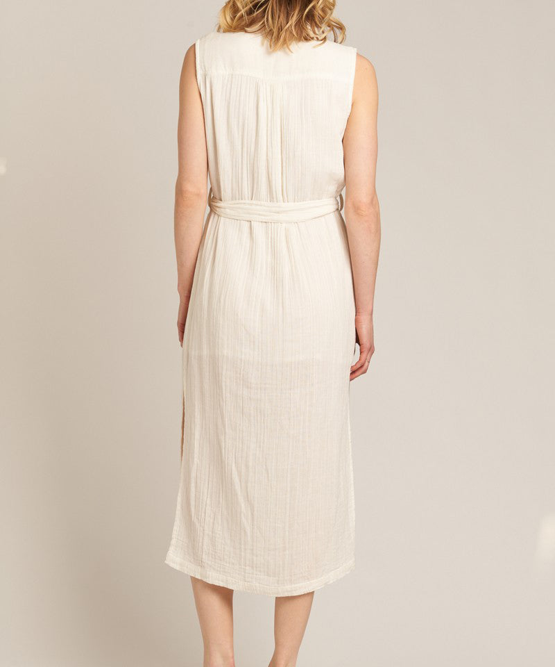 Sleeveless Button Down Dress - Off White