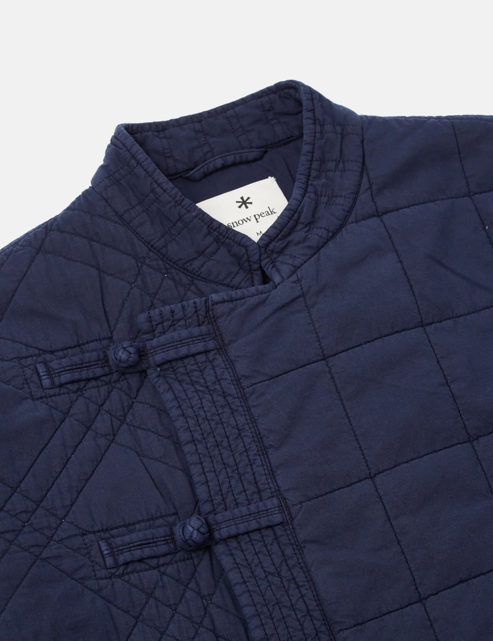 Snow Peak Patchwork Quilted NORAGI Coat - Navy Blue