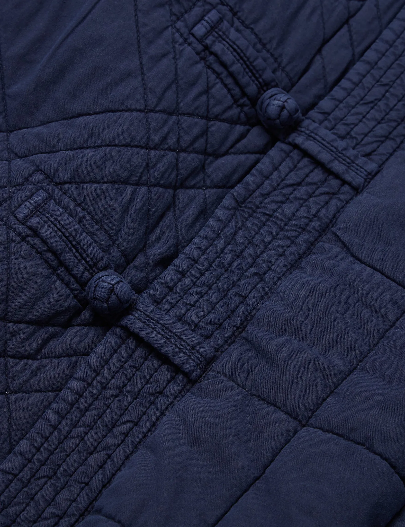 Snow Peak Patchwork Quilted NORAGI Coat - Navy Blue