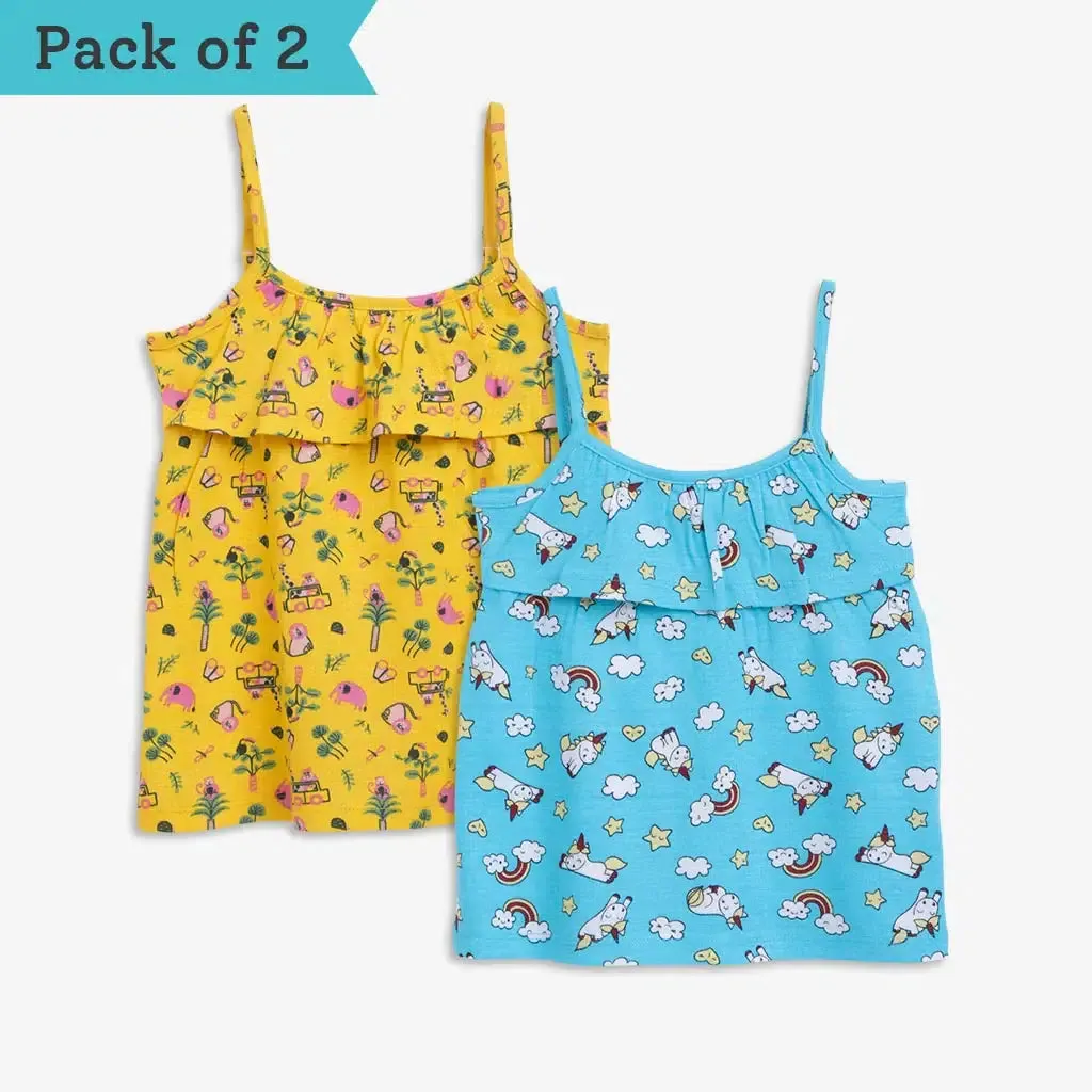 Strappy A-Line Top - 2 pack - Day at Zoo - Flying Unicorn