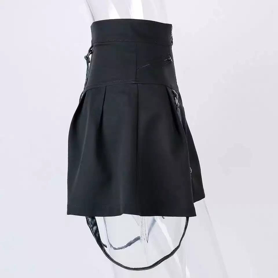 STREET FASHION ZIPPER RING SKIRT BY61045