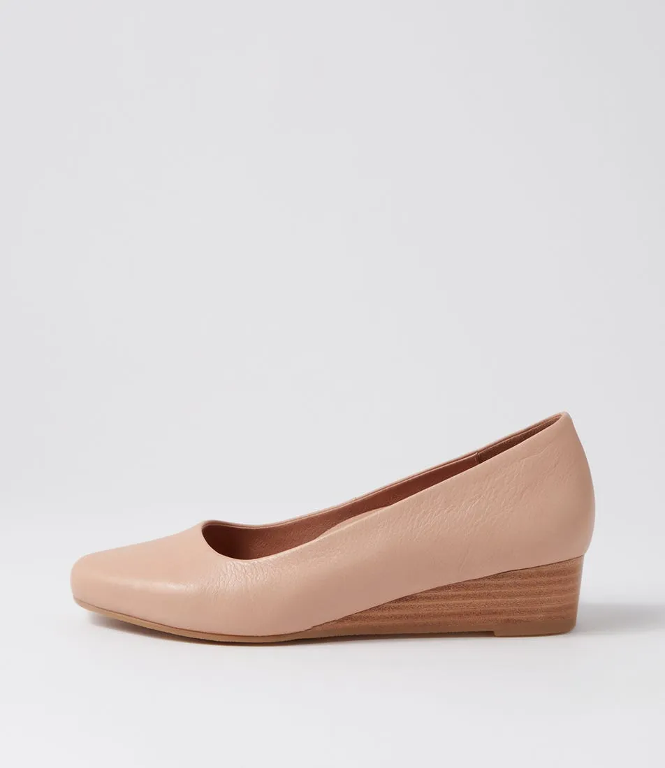 SUPERSOFT Gracies Dark Nude Leather Wedges