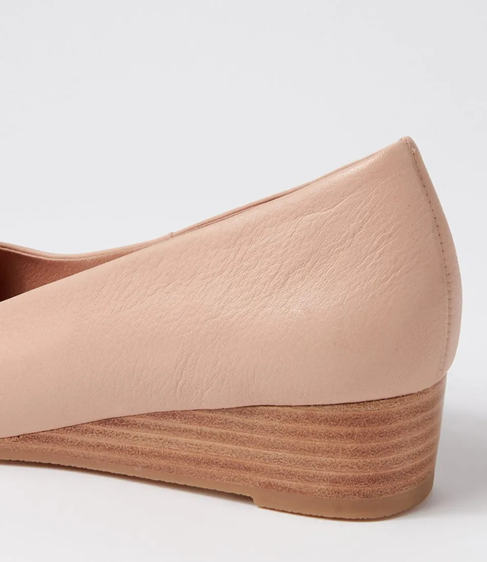 SUPERSOFT Gracies Dark Nude Leather Wedges