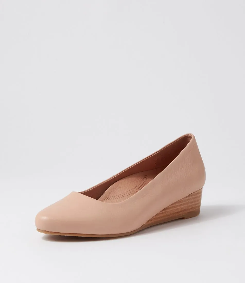 SUPERSOFT Gracies Dark Nude Leather Wedges