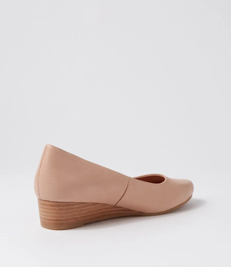 SUPERSOFT Gracies Dark Nude Leather Wedges