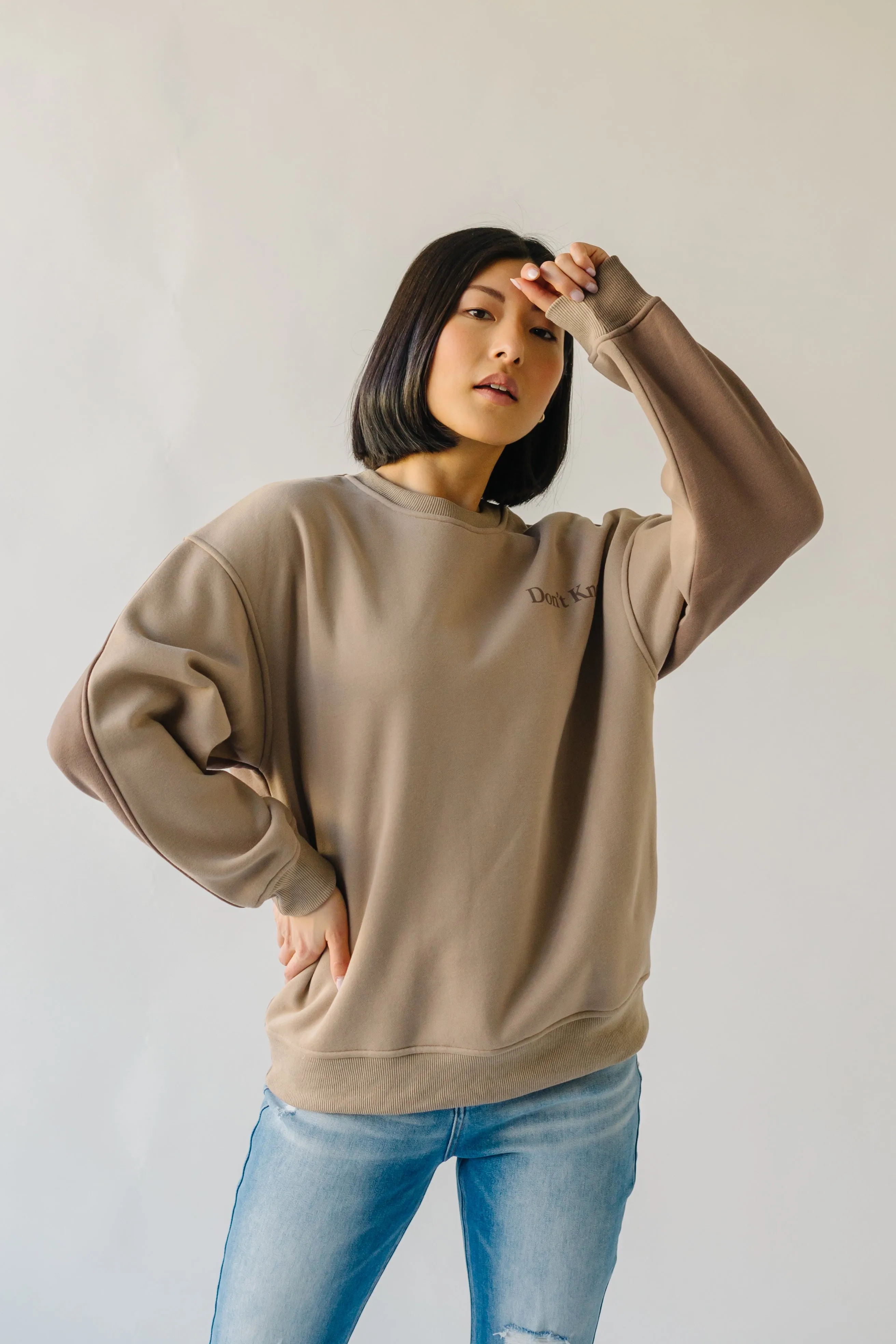 The Don't Know, Don't Care Pullover in Taupe