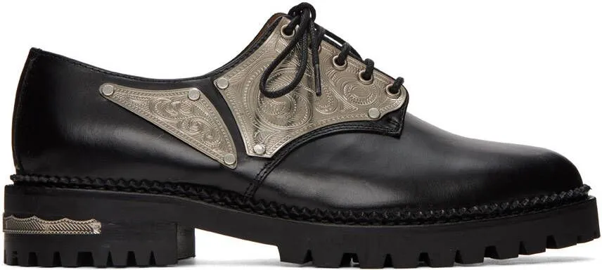 Toga Pulla Black Embellished Oxfords