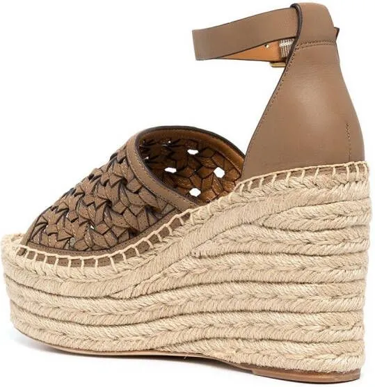 Tory Burch Basketweave espadrille wedges Brown