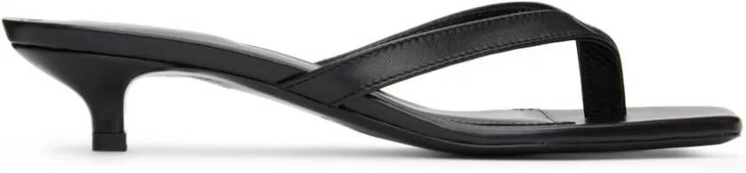 TOTEME Black Heeled Flip Flops