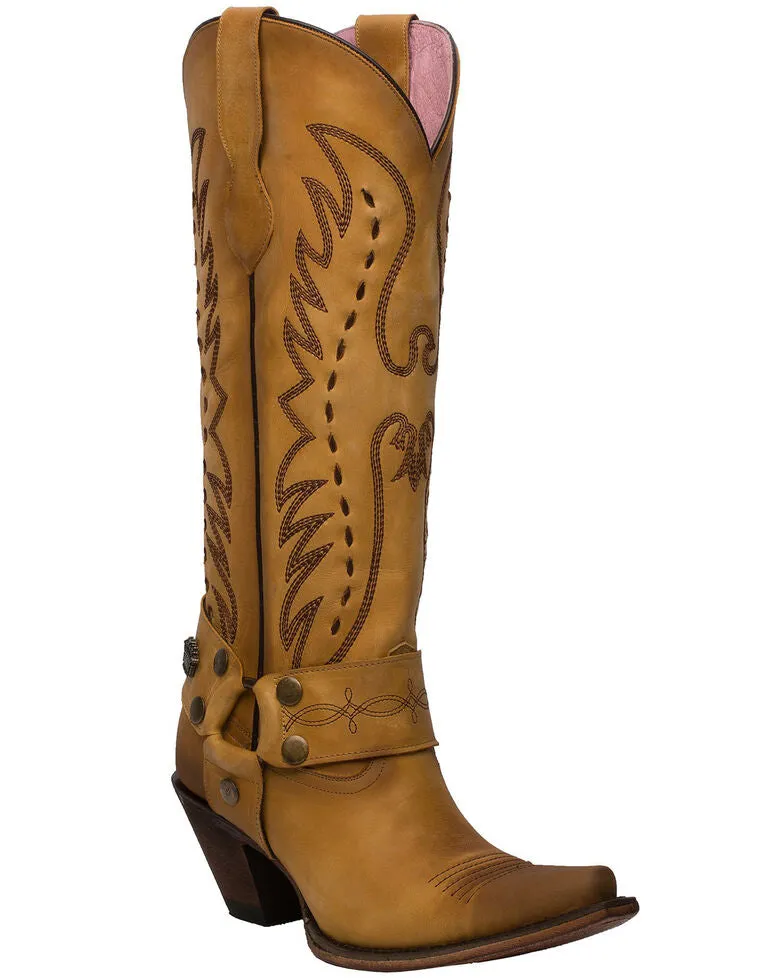 Vagabond Mustard Leather Snip Toe Cowgirl Boots