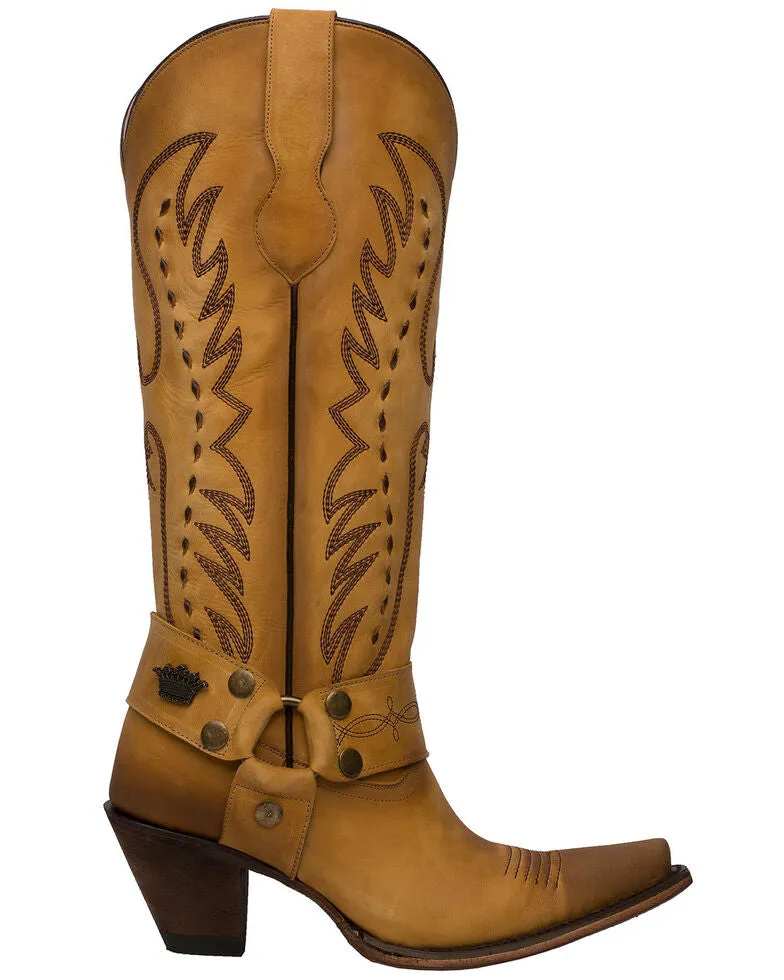 Vagabond Mustard Leather Snip Toe Cowgirl Boots