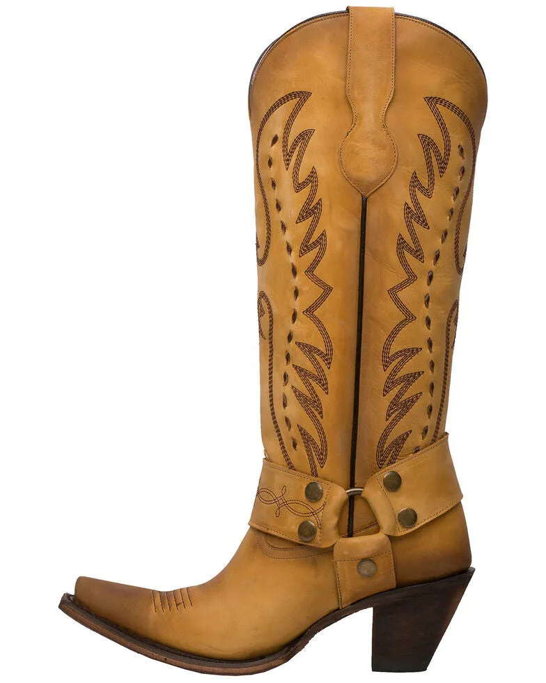 Vagabond Mustard Leather Snip Toe Cowgirl Boots