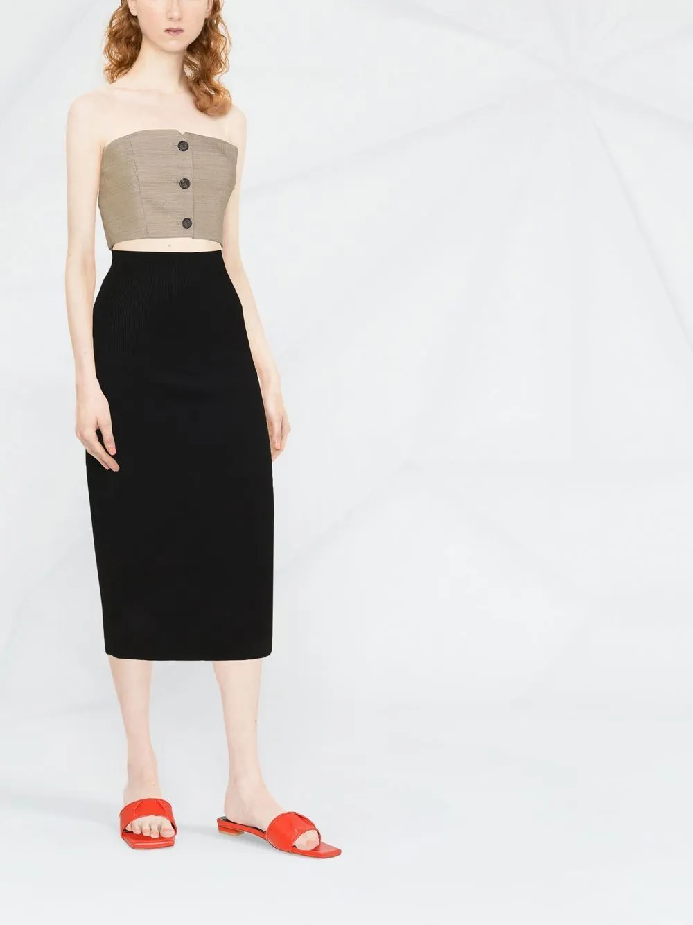 Victoria Beckham Fitted Long Skirt