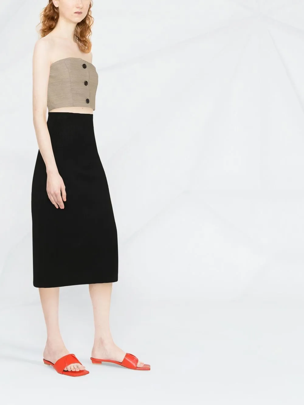 Victoria Beckham Fitted Long Skirt