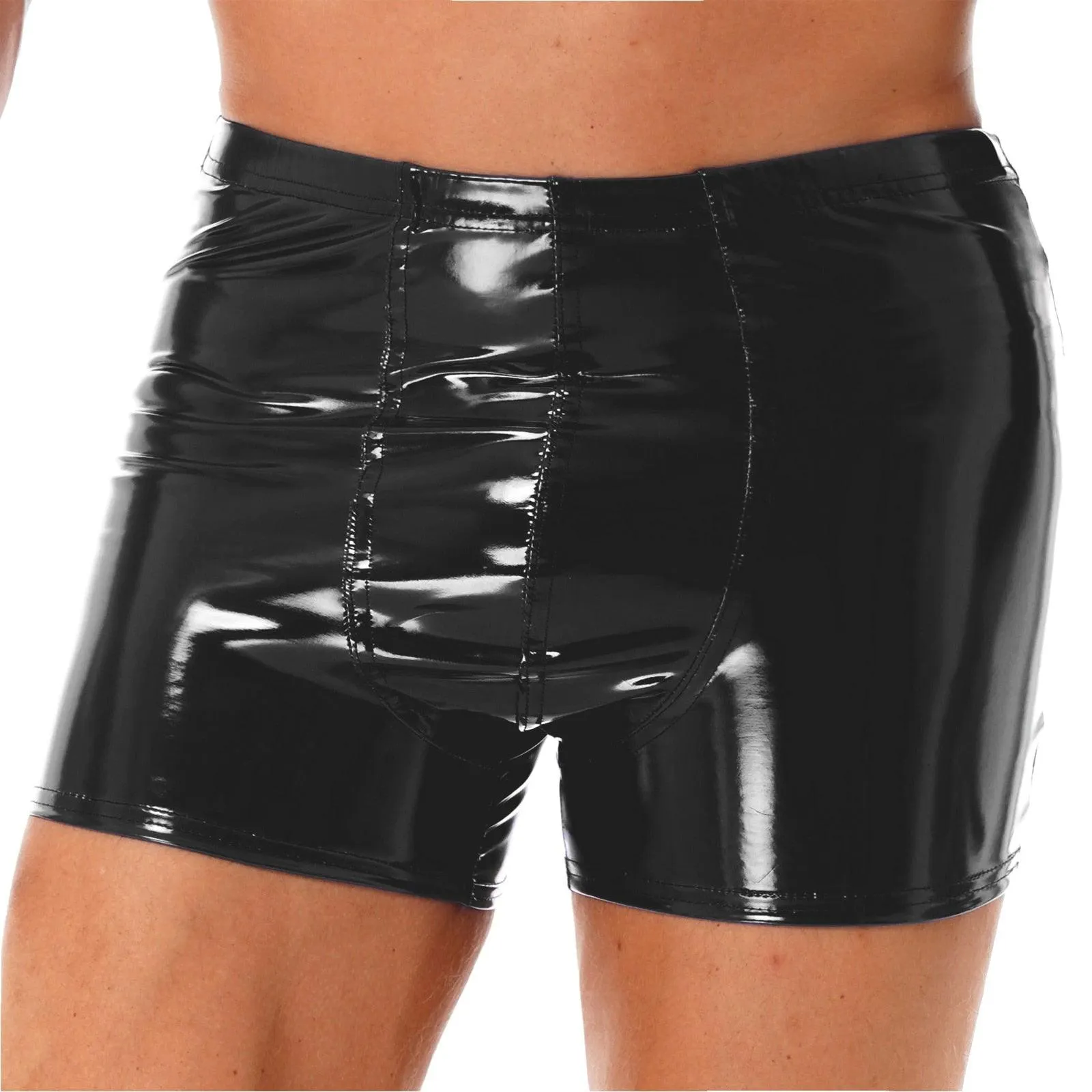 Wet Look Patent Leather Boxer Shorts