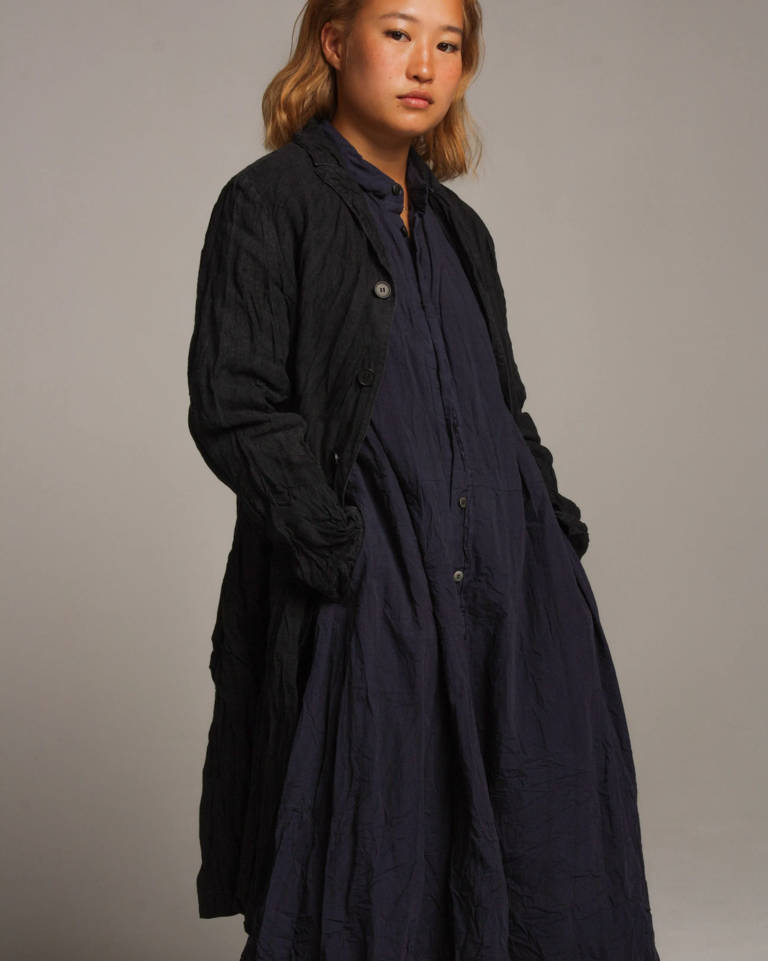 Wrinkled Linen Coat